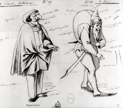 Kostümentwurf für zwei Akrobaten in Benvenuto Cellini von Hector Berlioz (1803-69) 1838 von Paul Lormier